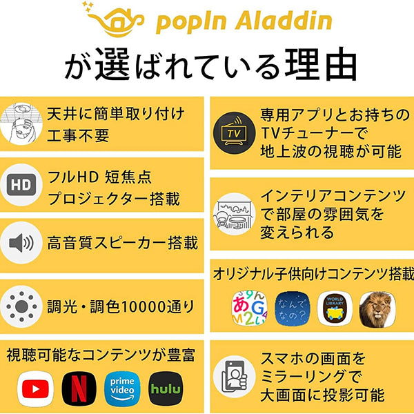 popIn Aladdin 2 ポップインアラジン プロジェクター PA20U01DJ