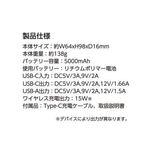モバイルバッテリー（iPhone14、13、12シリーズ対応） FG-MBATT001